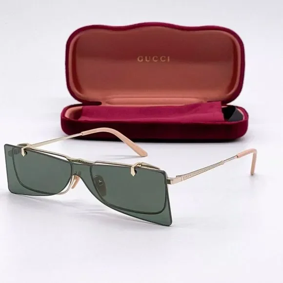 Sale! New Gucci Women\'s 56mm Gold and Green Sunglasses! Gucci GG1600S 003 Womens Authentic Sunglasses Gold/Green  main image 2